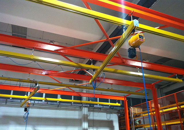 Gru a ponte in profili metallici sospesi - Plastin Gold